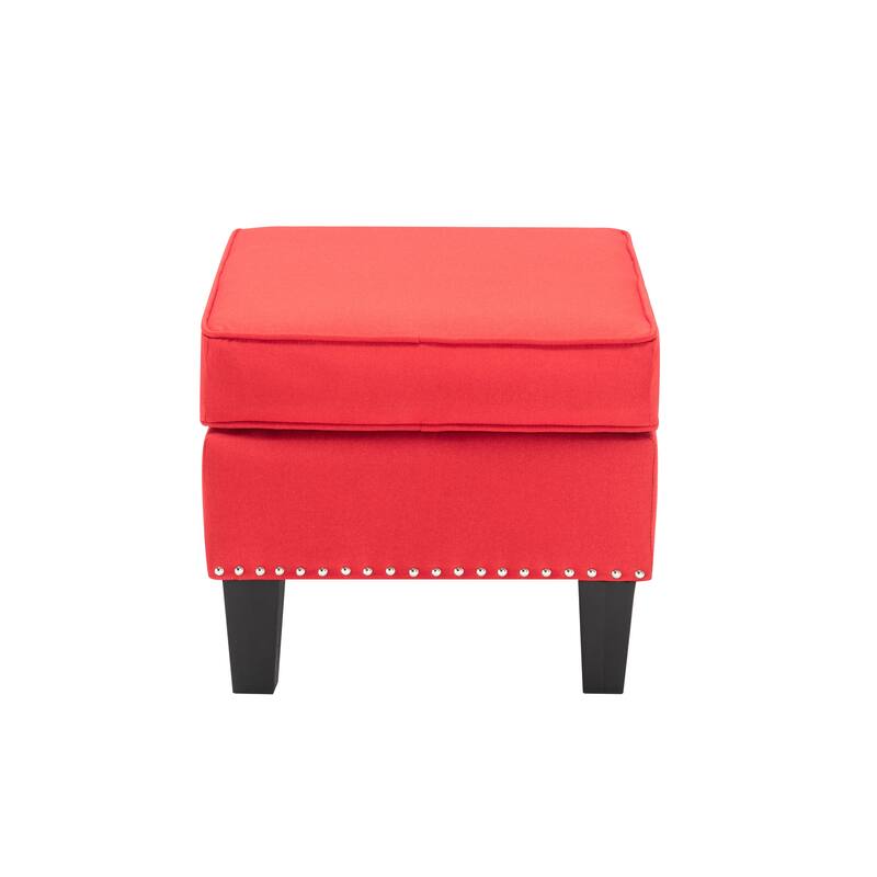 Porthos Home Yule Fabric Accent Ottoman Footstool