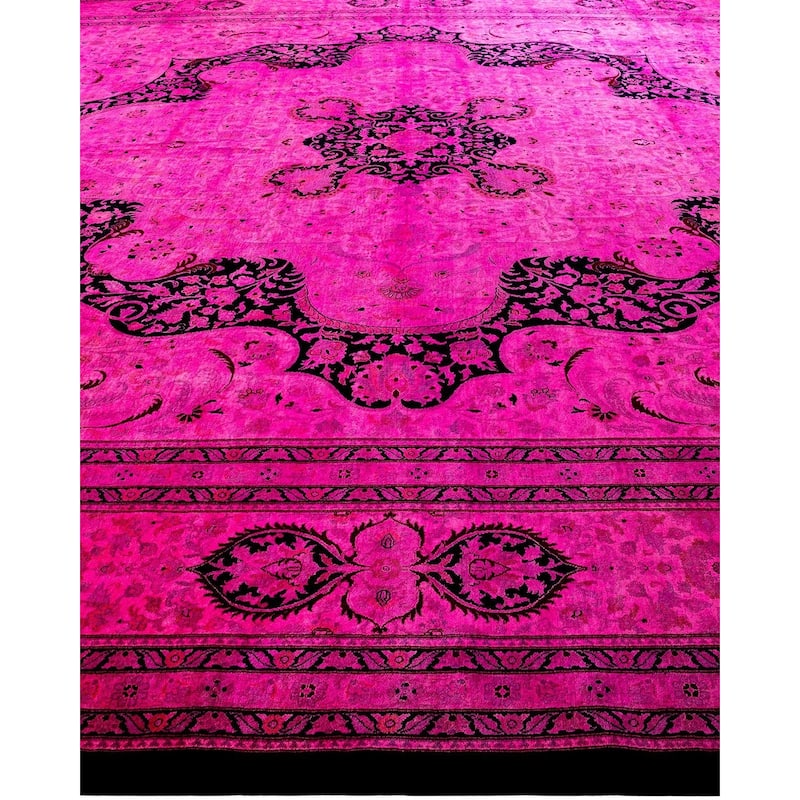 Overdyed, One-of-a-Kind Hand-Knotted Area Rug - Pink - 12' 5" x 17' 8"