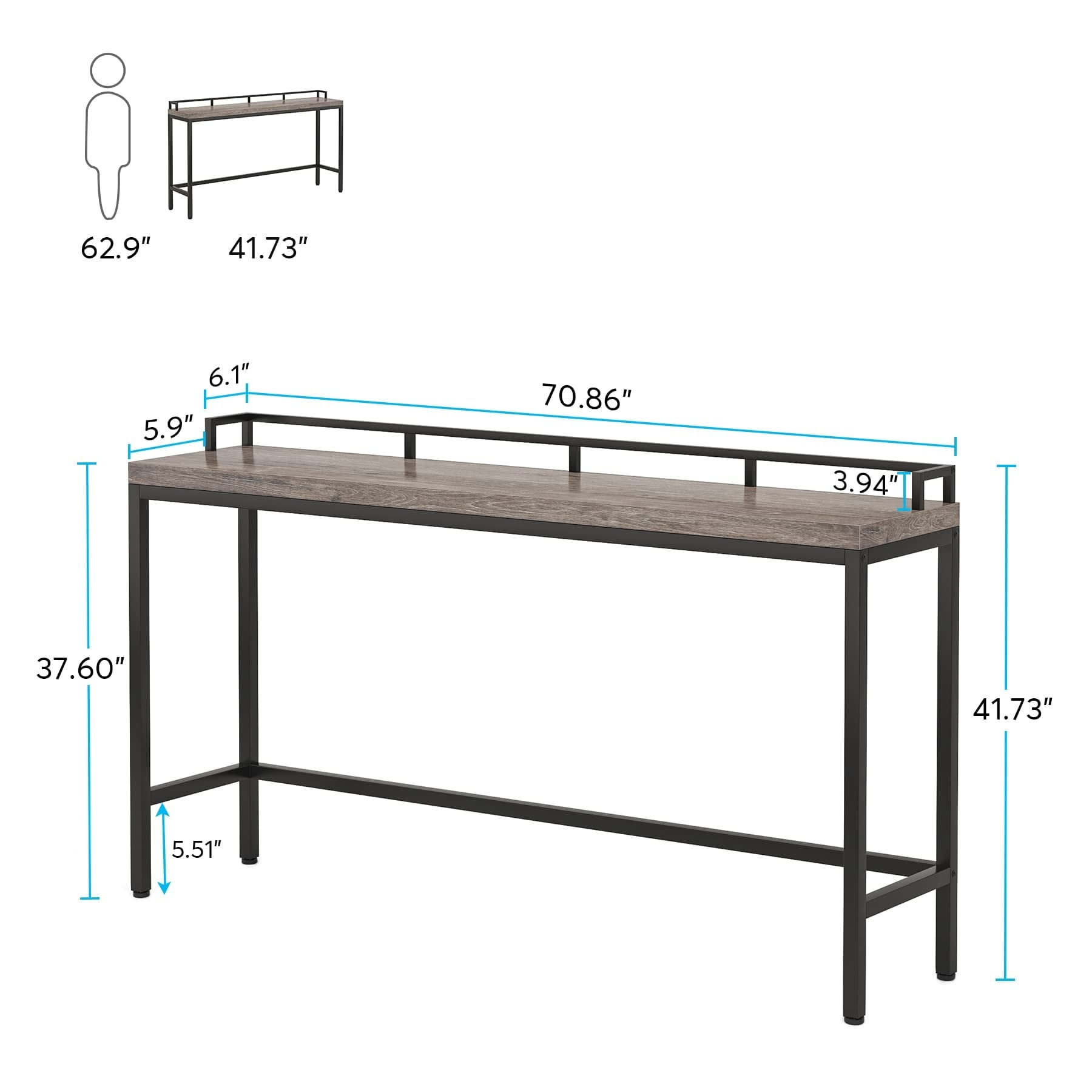 SalonMore 41.3'' Long Console Table Sofa Tables Behind Couch