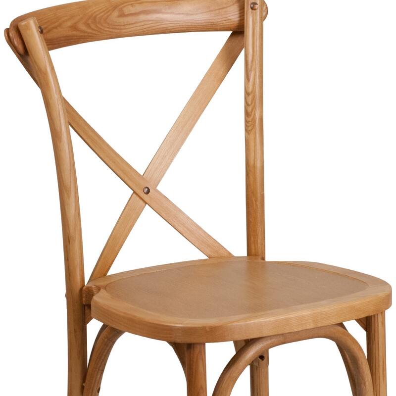 2 Pack Stackable Wood Cross Back Chair