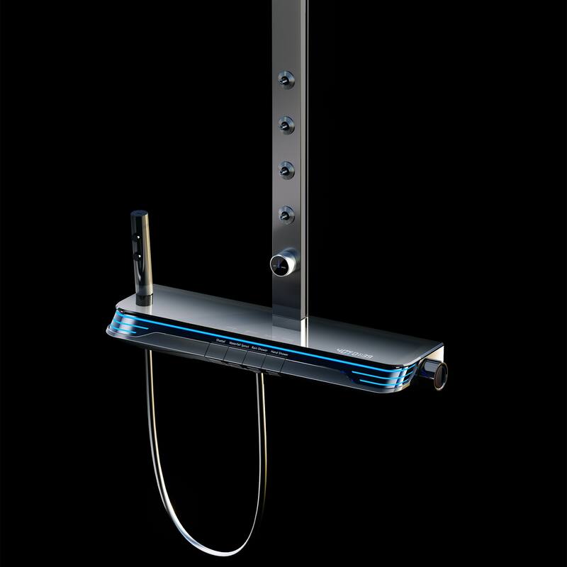 12.99" Solid Brass Five-function Digital Display Thermostatic Shower System with Rough in-Valve