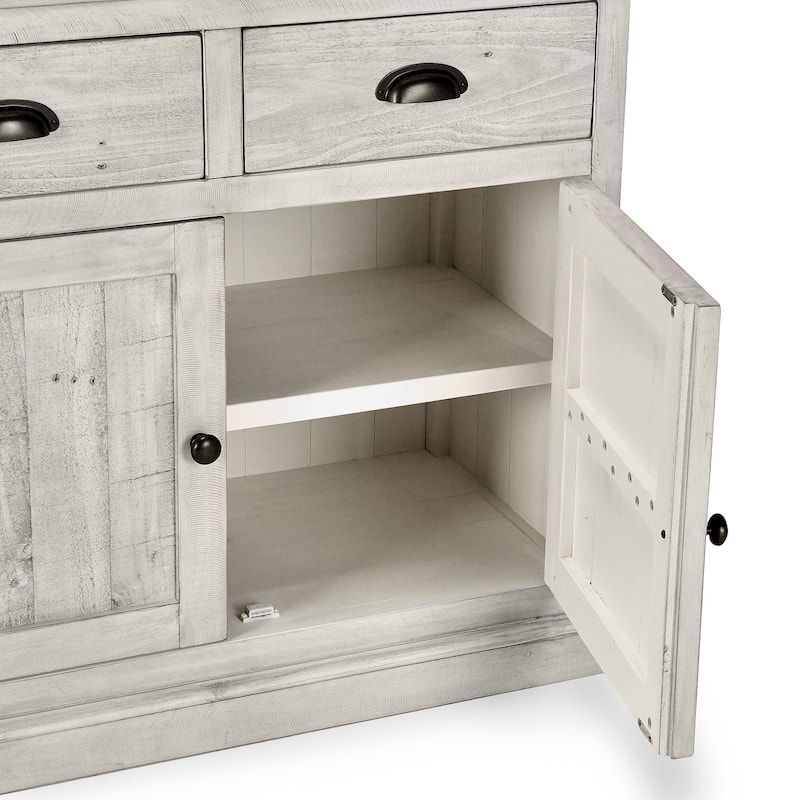 Kasey 4-Drawer 4-Door Sideboard in Nordic Ivory by Kosas Home