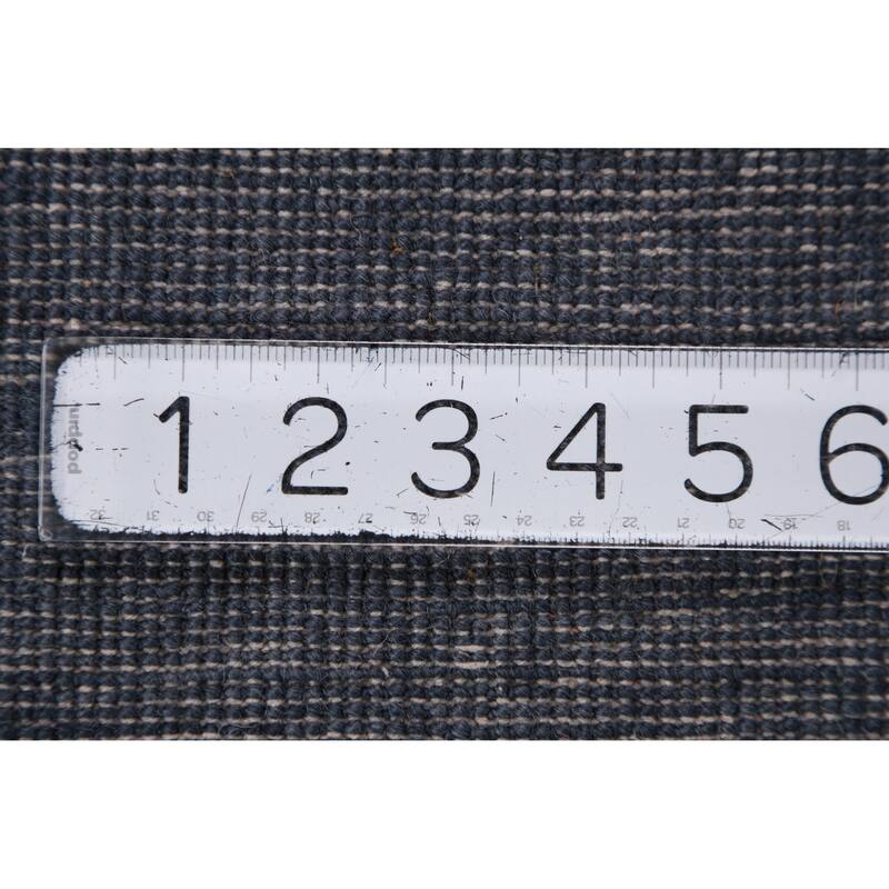 Hand Knotted Oriental 100% Wool Carpet Modern Solid Navy Blue & Blues Gabbeh Area Rug - 8' 4'' X 5' 11''