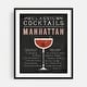 New York City Manhattan Classic Cocktail Manhattan Art Print/Poster ...