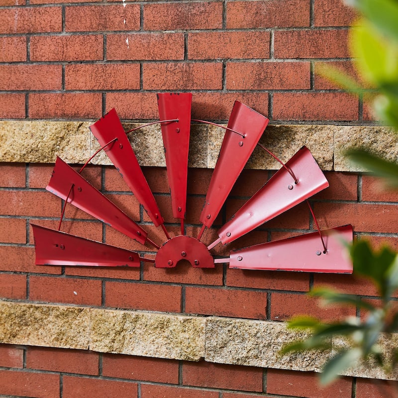 Glitzhome Farmhouse Rustic Wind Spinner Wall Decor