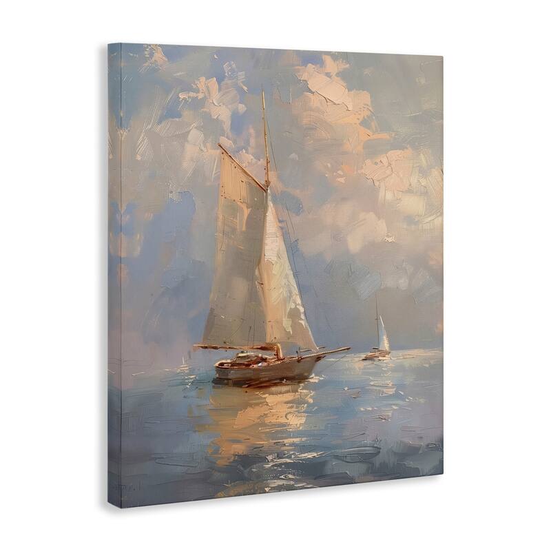 Stupell Maritime Ship on Cloudy Sea Canvas Wall Art Design By Arlington Prints