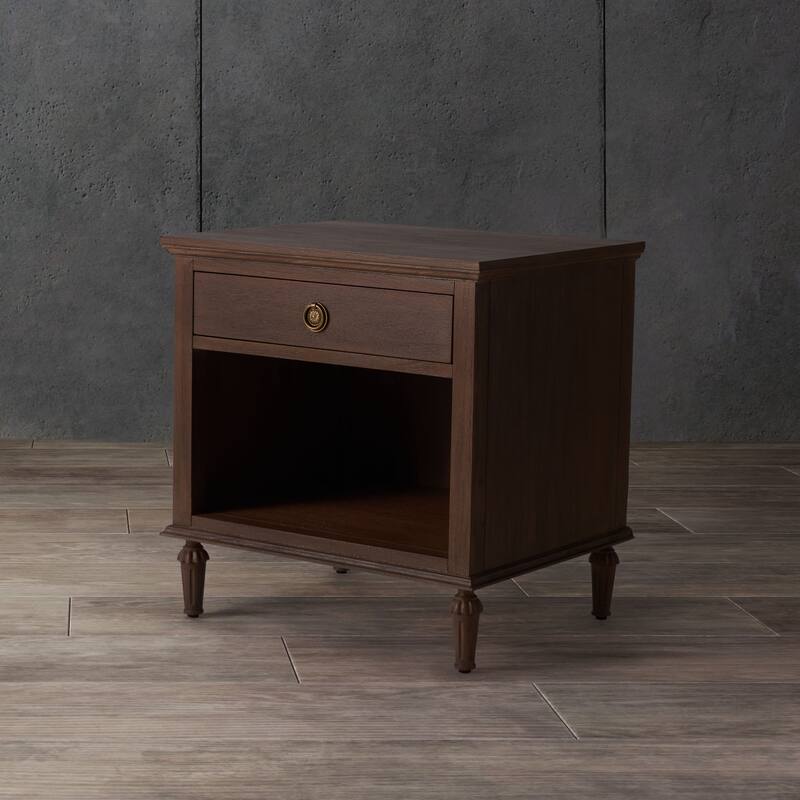 SAFAVIEH Couture Melkorka 1-Drawer Wood Nightstand - Brown