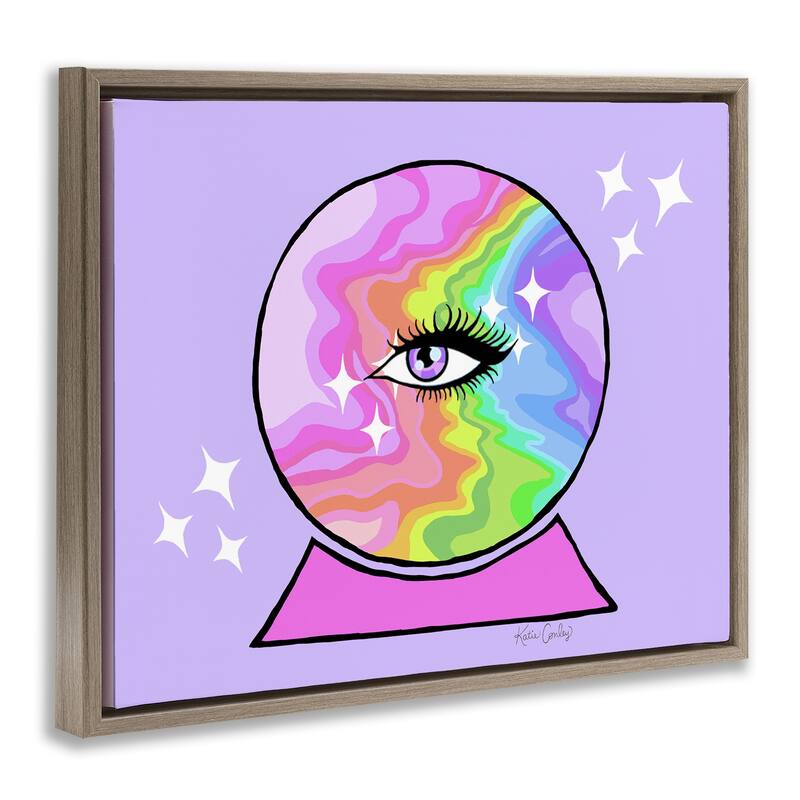 Stupell Mystical Crystal Ball Eye Framed Floater Canvas Wall Art Design By Katie Conley