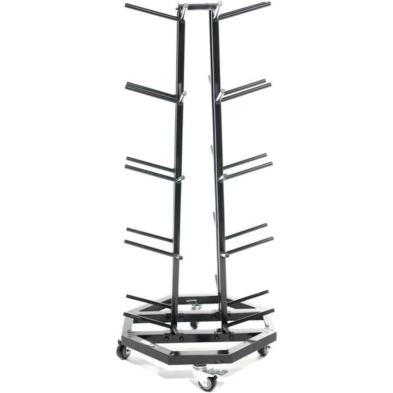 Power Systems Med Ball Tree Rack, 20-Ball & Weight Plate Holder - Medium - Medium - Stainless Steel - Black