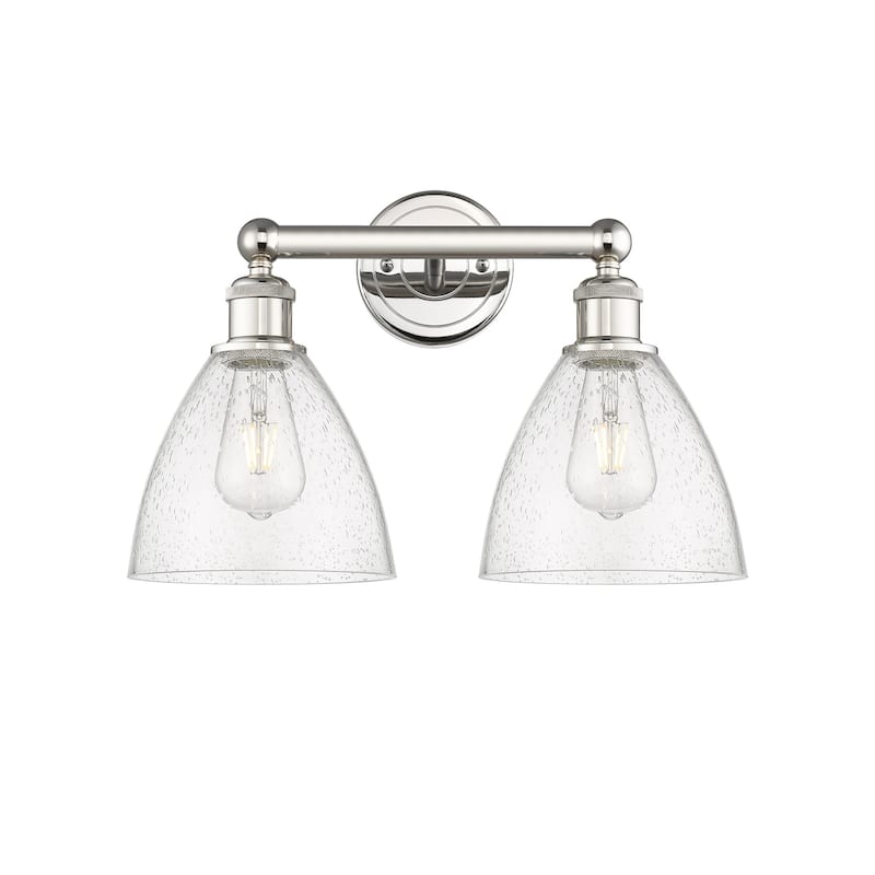 Innovations Lighting 616-2W-12-17 Bristol Vanity Bristol Glass 2 Light - Polished Nickel / Seedy