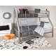 preview thumbnail 12 of 11, Linon Carlisle Twin Over Full Pewter Bunk Bed Pewter