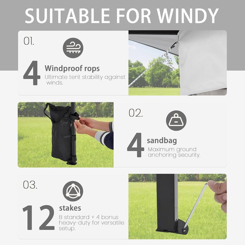 Bezseller 11' x 11' Pop -up Gazebo Tent with Mosquito Netting, Outoor Canopy Tent for Patio Garden Backyard Party