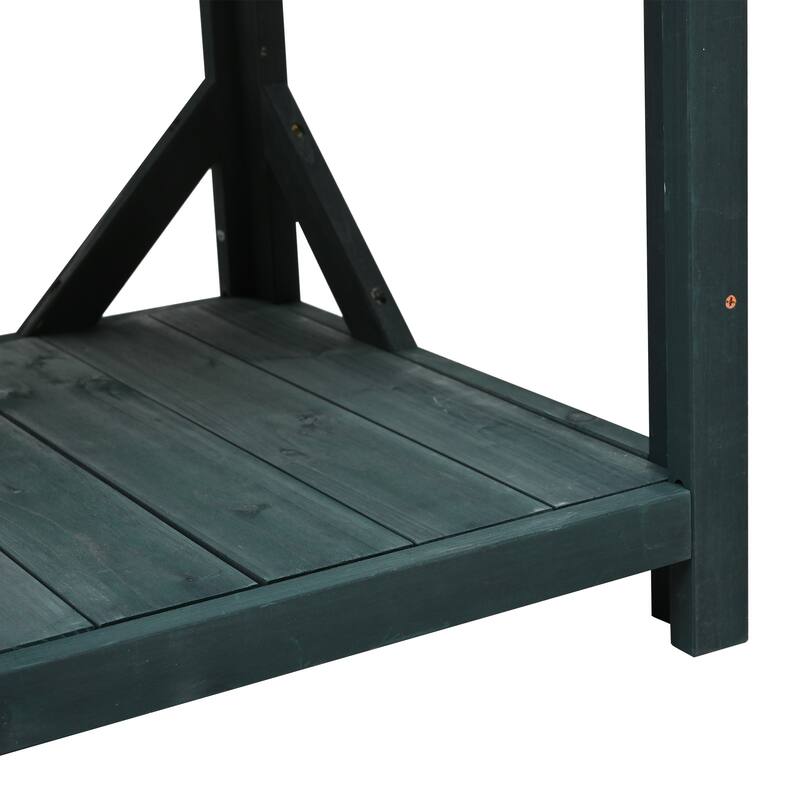 65" Farmhouse Rustic Outdoor Potting Bench
