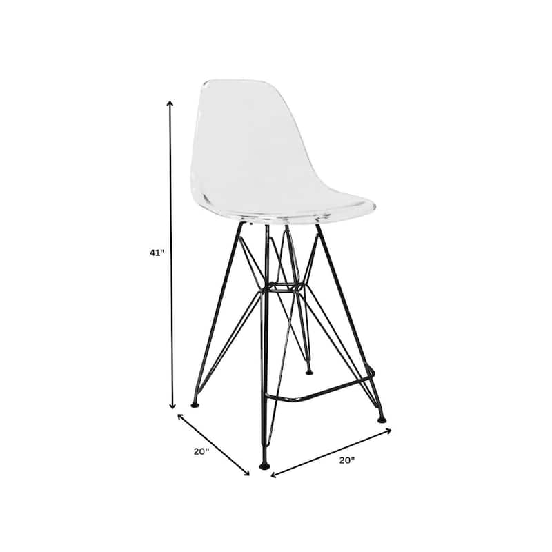 ABS Resin Barstool with Black Steel Base Cresco Series by LeisureMod