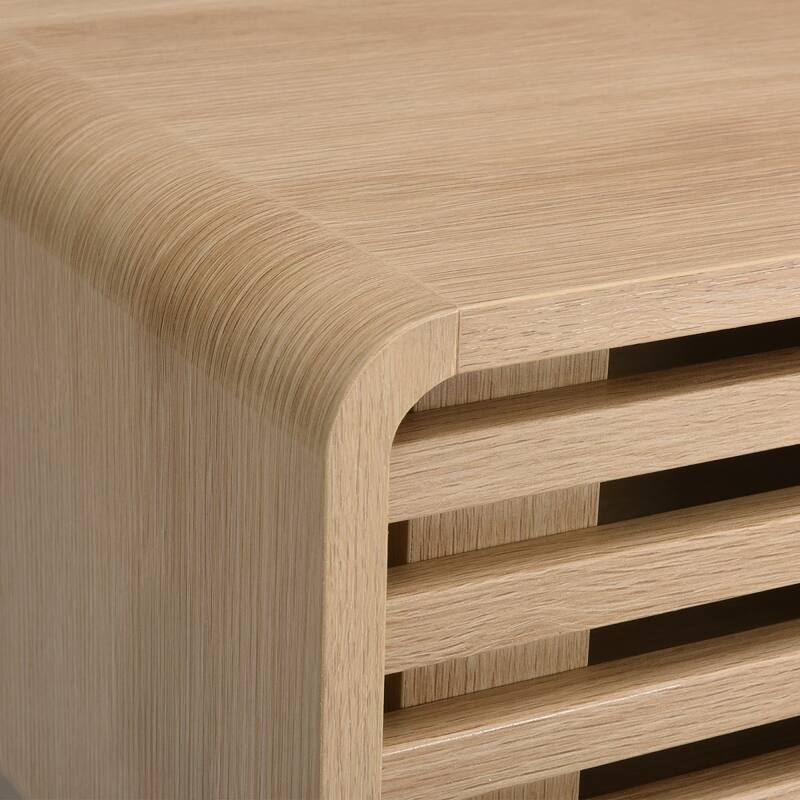 43.3" Mid-Century Farmhouse Wood Coffee Table with Storage