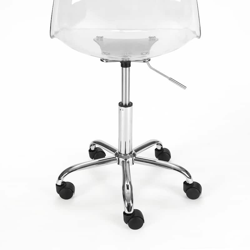 Urban Lifestyle Armless Acrylic Rolling Adjustable Office Chair
