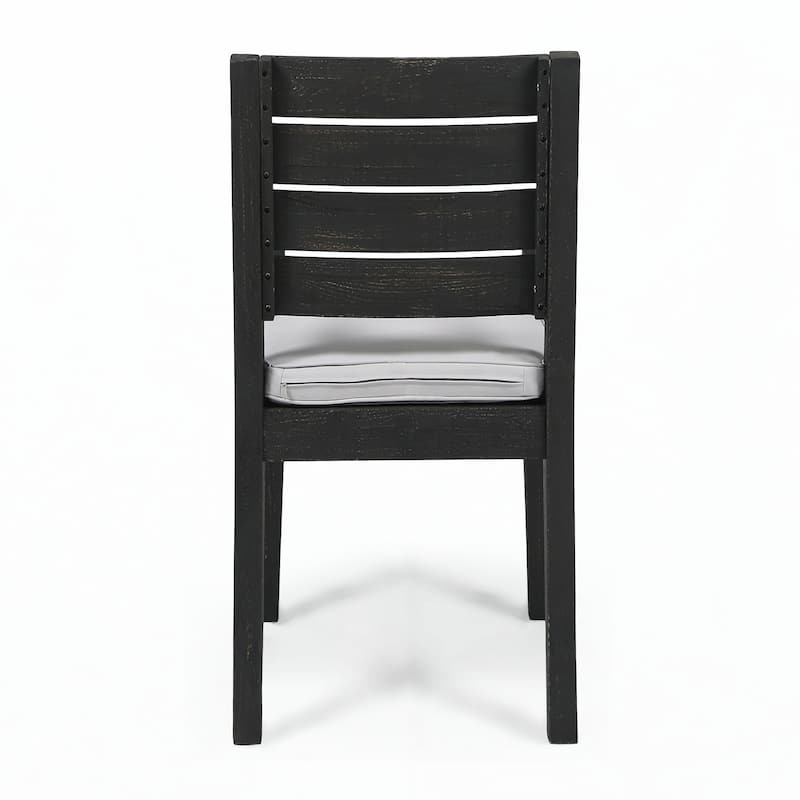 Outdoor 6-Seater Acacia Wood Dining Set,Dark grey