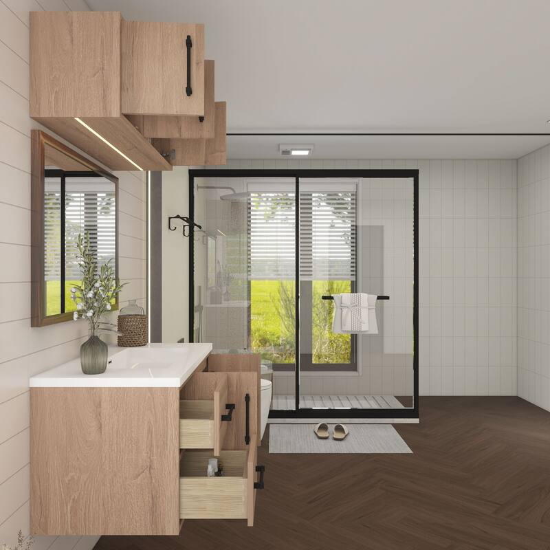 Victoria 36'' L Wall-Mounted Vanity Set with Motion Sensor LED light Top Cabinet