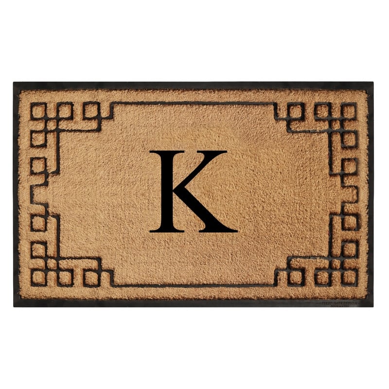 A1HC Natural Coir & Rubber Door Mat, Heavy Duty, Dirt Trapping, Long-Lasting Entrance Doormats,Thick & Durable Outdoor Entry Mat - 24" X 39" - K