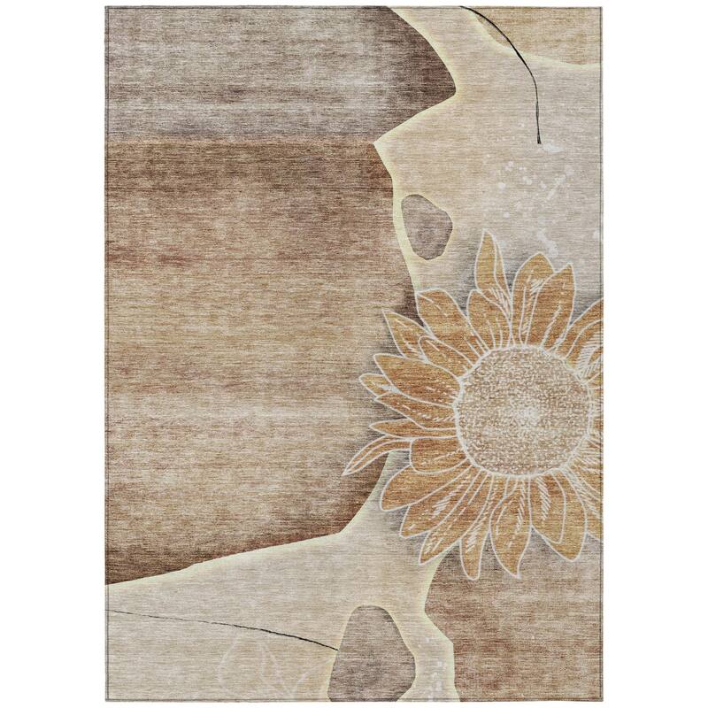 HomeRoots Floral Transitional Rectangle Outdoor Rug