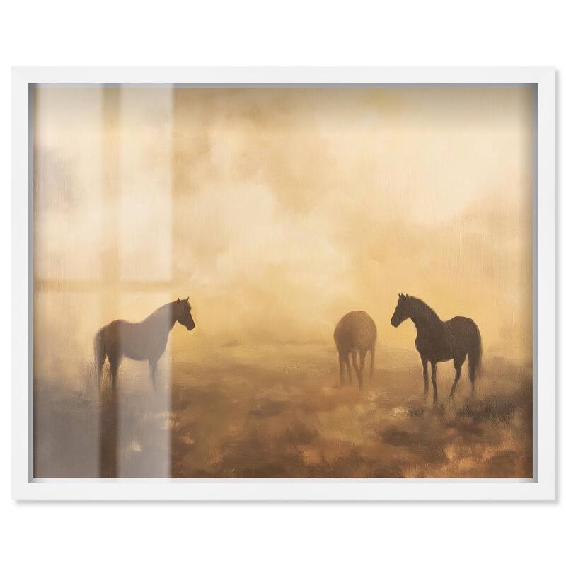 Equine Trio Shadowbox by Art Remedy - White - 24" x 20"