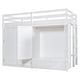 preview thumbnail 9 of 10, Twin Size Loft Bed with Drawer, 2 Wardrobes & Mirror, Versatility Solid Wood Bed Frame w/Guardrails for Kids Teens Adults White