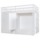 preview thumbnail 7 of 18, White Twin size Solid Wood Loft Bed with Drawer, Two Wardrobes and Mirror for Bedroom