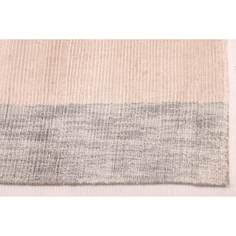 ECARPETGALLERY Hand Loomed Shimmer Beige Viscose Rug - 7'11 x 10'11
