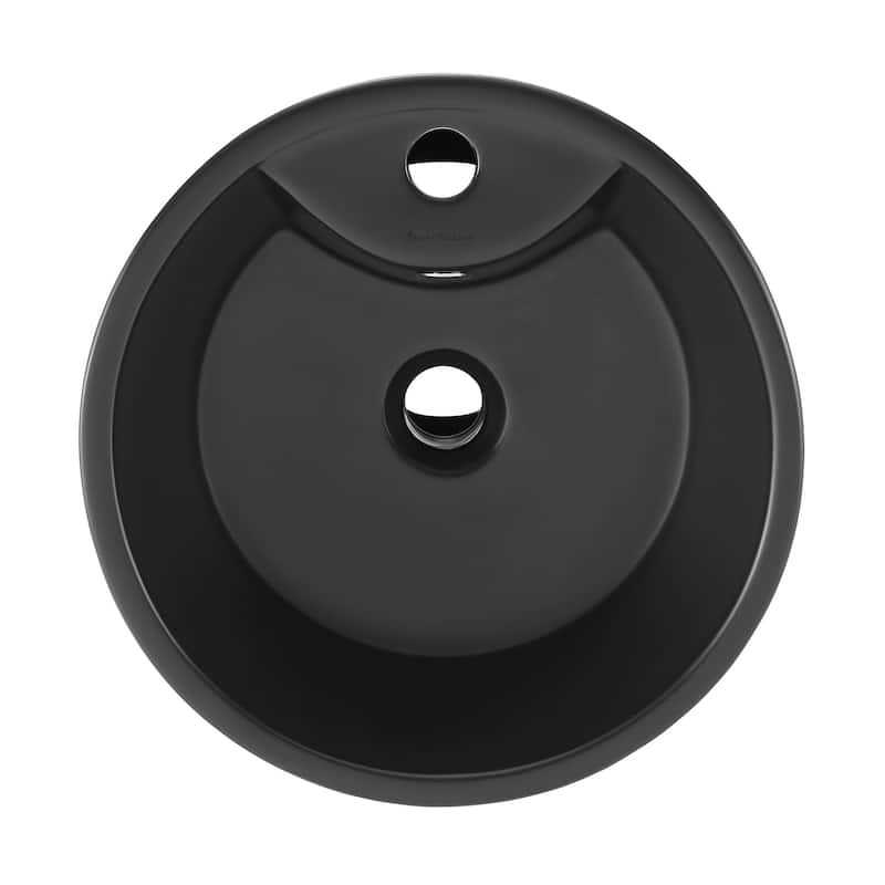 Trocadero Circular Basin Pedestal Sink, Matte Black - 15.75" x 15.75" 33.45"