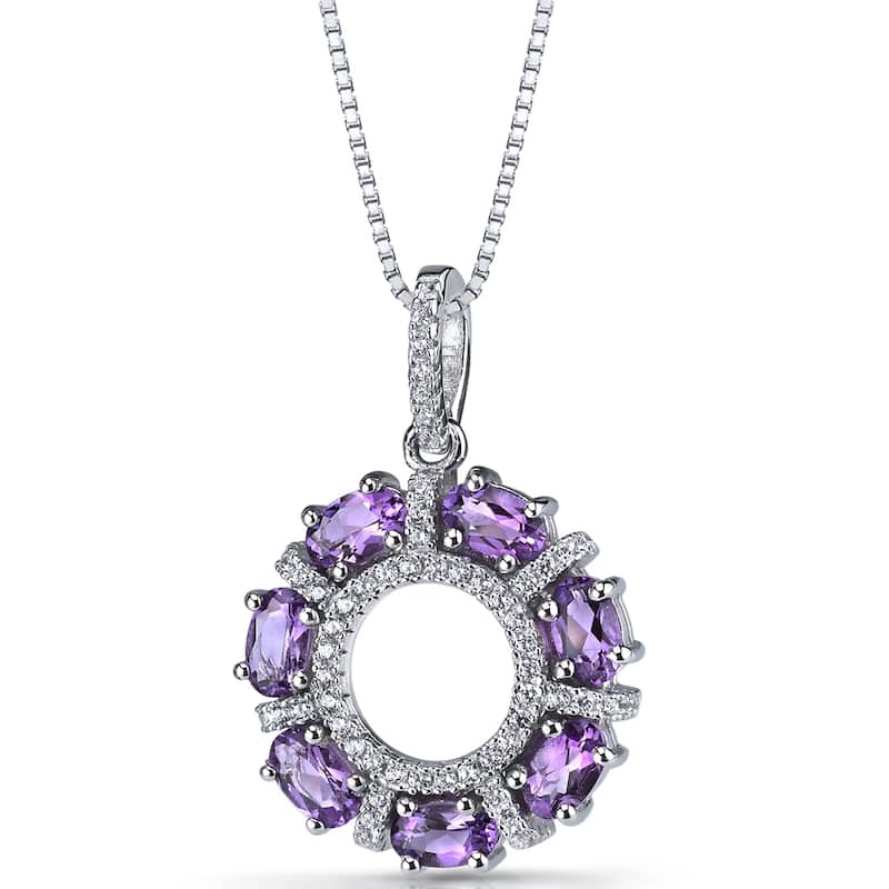 1.75 ct Amethyst Pendant in Sterling Silver