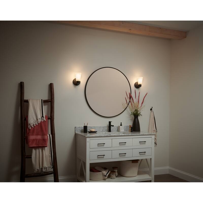 Kichler Lighting Stamos 1-Light Bathroom Indoor Wall Sconce Light