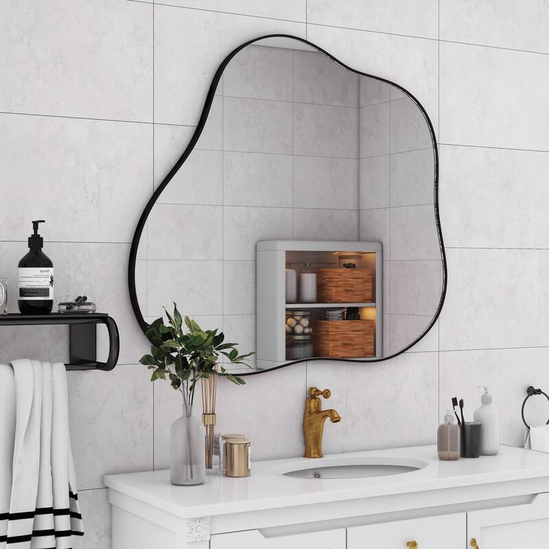 Cloud-Shaped Metal Accent Wall Mirror