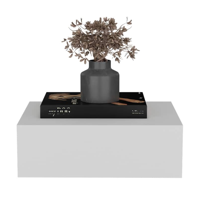 Floating Nightstand 5"H, Modern Wall-Mounted Bedside Shelf with Drawer, Dark Brown
