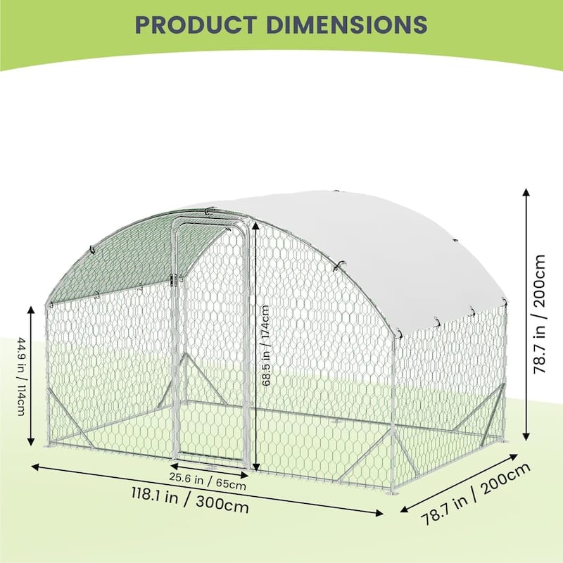 Large Metal Chicken Coop Walk-in Poultry Cage