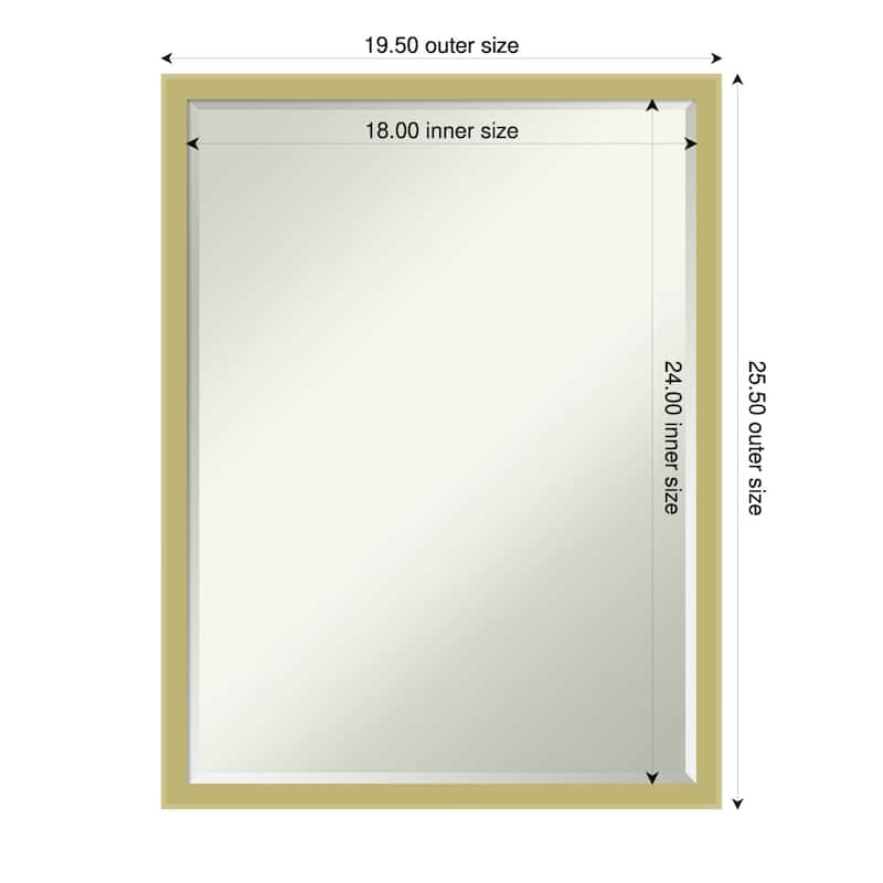 Incline Half-Inch-Bevel Wood Framed Wall Mirror - 20 x 26 in - Incline Light Gold