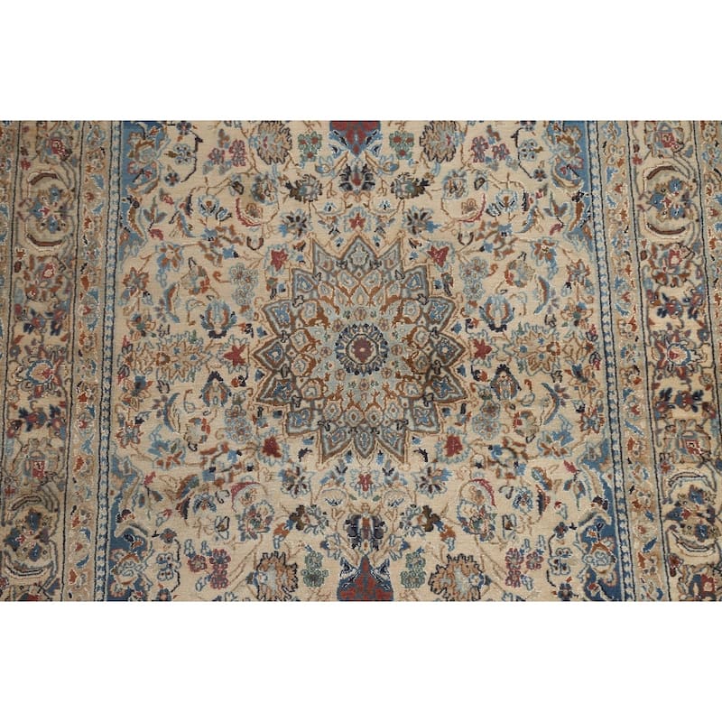 Clearance Antique Floral Nain Persian Wool Area Rug Hand-knotted - 3'10" x 6'6"