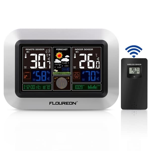 FLOUREN Large Screen Weather Station with Barometer In/Outdoor
