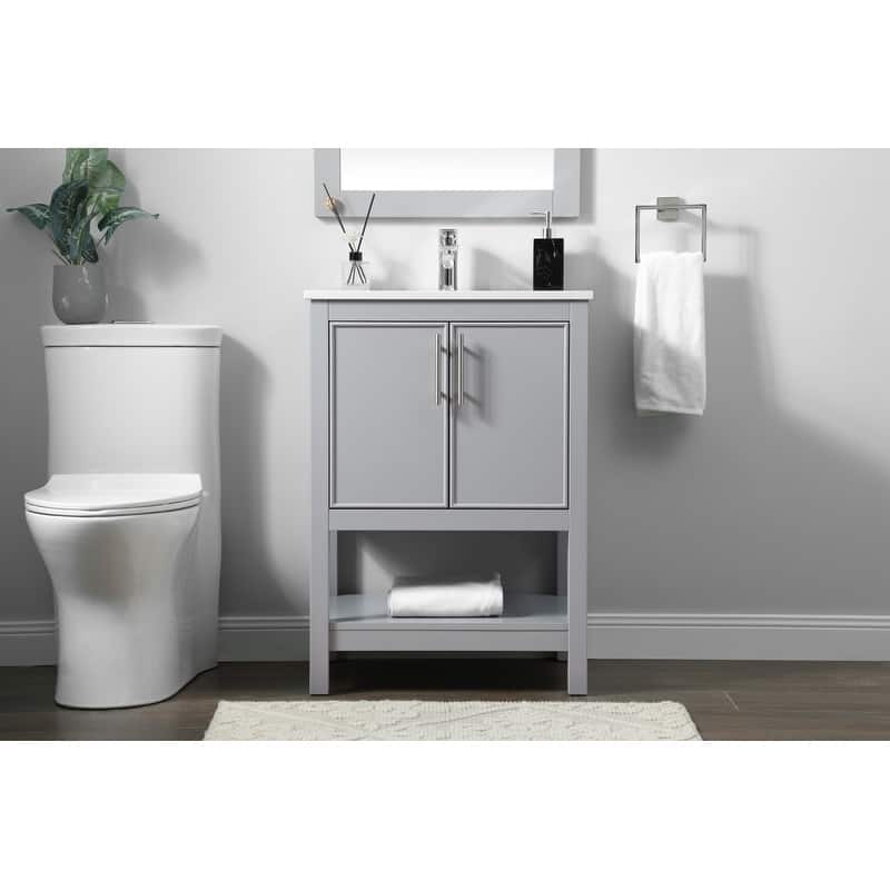 Elegant Lighting VF26624 Everett 24" Free Standing Single Basin Vanity
