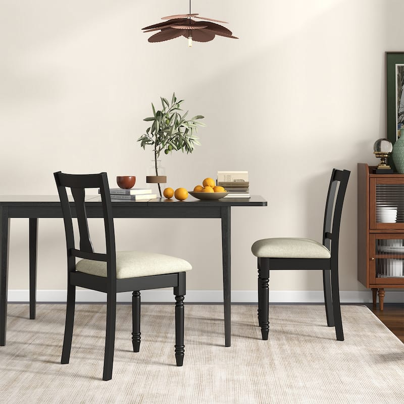 Gymax Set of 4 Upholstered Wooden Dining Chair w/ Seat Storage Space