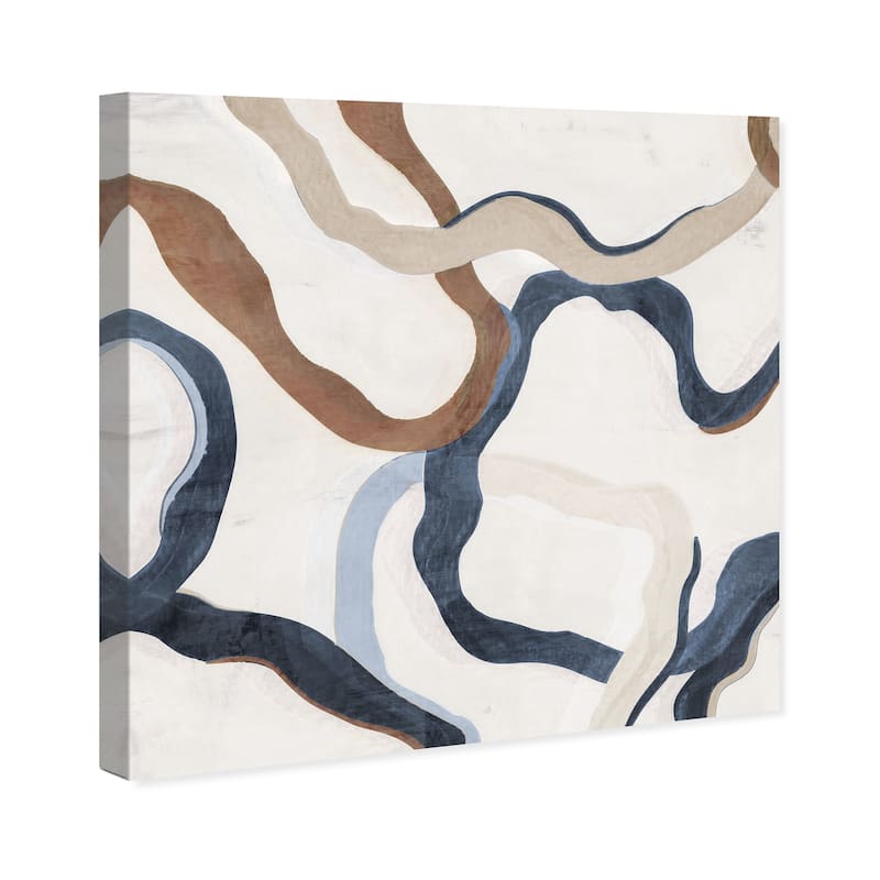 Wynwood Studio Abstract Paths of Life IV White and Cream White Modern & Contemporary Wall Art Canvas Print