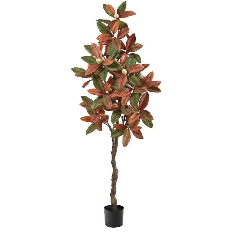 6Ft Artificial Tree Indoor, Fall Display Tree, 20" x 18" x 72" - Home Decor Accent - Green - 51-60 Inches