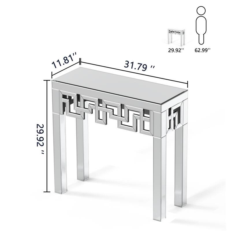 Modern Grecian Venetian Mirrored Console Table