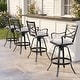 preview thumbnail 21 of 27, Outdoor Patio Bar Stools Aluminum Swivel Bar Chair with Sunbrella Cushion