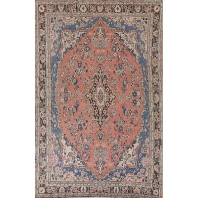 Hamedan Persian Vintage Area Rug Handmade Wool Carpet - 6'6"x 10'0"