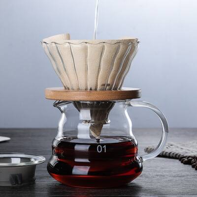 Coffee Maker Pour Over Coffee Dripper Brew Heat Resistant Glass