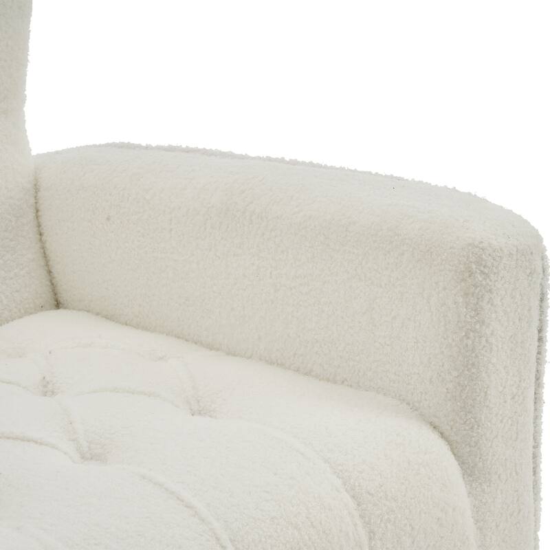 Upholstered Wingback Chair with Ottoman
