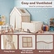 preview thumbnail 20 of 28, Gymax Kids Play Tent w/Playpen Yard Door Curtains Windows Star Lights