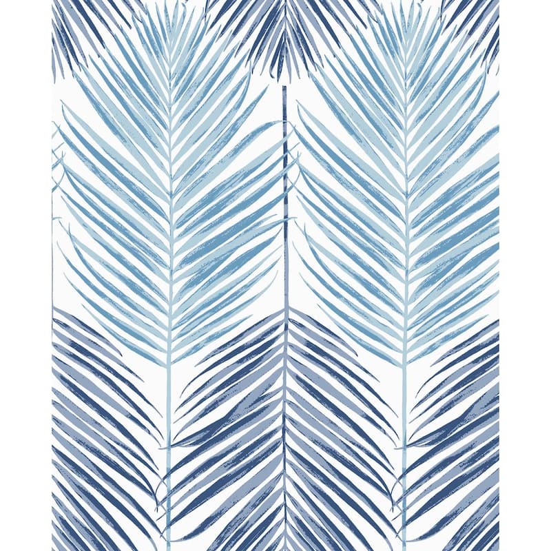 NextWall Two Toned Palm Peel and Stick Wallpaper - 20.5 in. W x 18 ft. L - Blue Lagoon