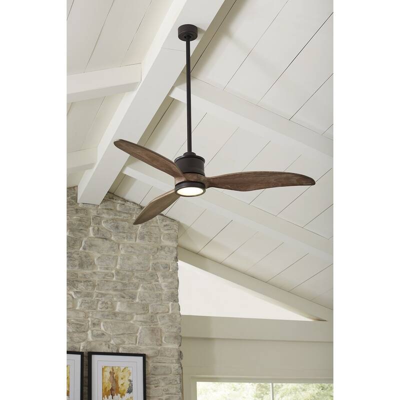 Farris Collection Three-Blade Carved Wood 60" Ceiling Fan - 12.370" x 31.250" x 10.500"