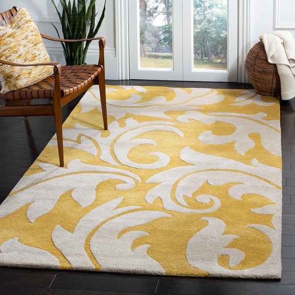 slide 2 of 30, SAFAVIEH Handmade Soho Gabina N.Z. Wool Rug 3'6" x 5'6" - Gold/Ivory